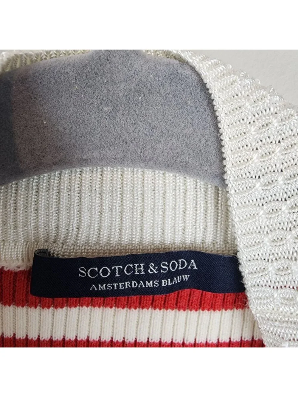 Scotch and Soda red white stripes turtleneck sweater sz XS stretchy